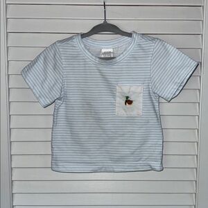 Duck Striped Blue and White T-Shirt with Pocket 12 Month